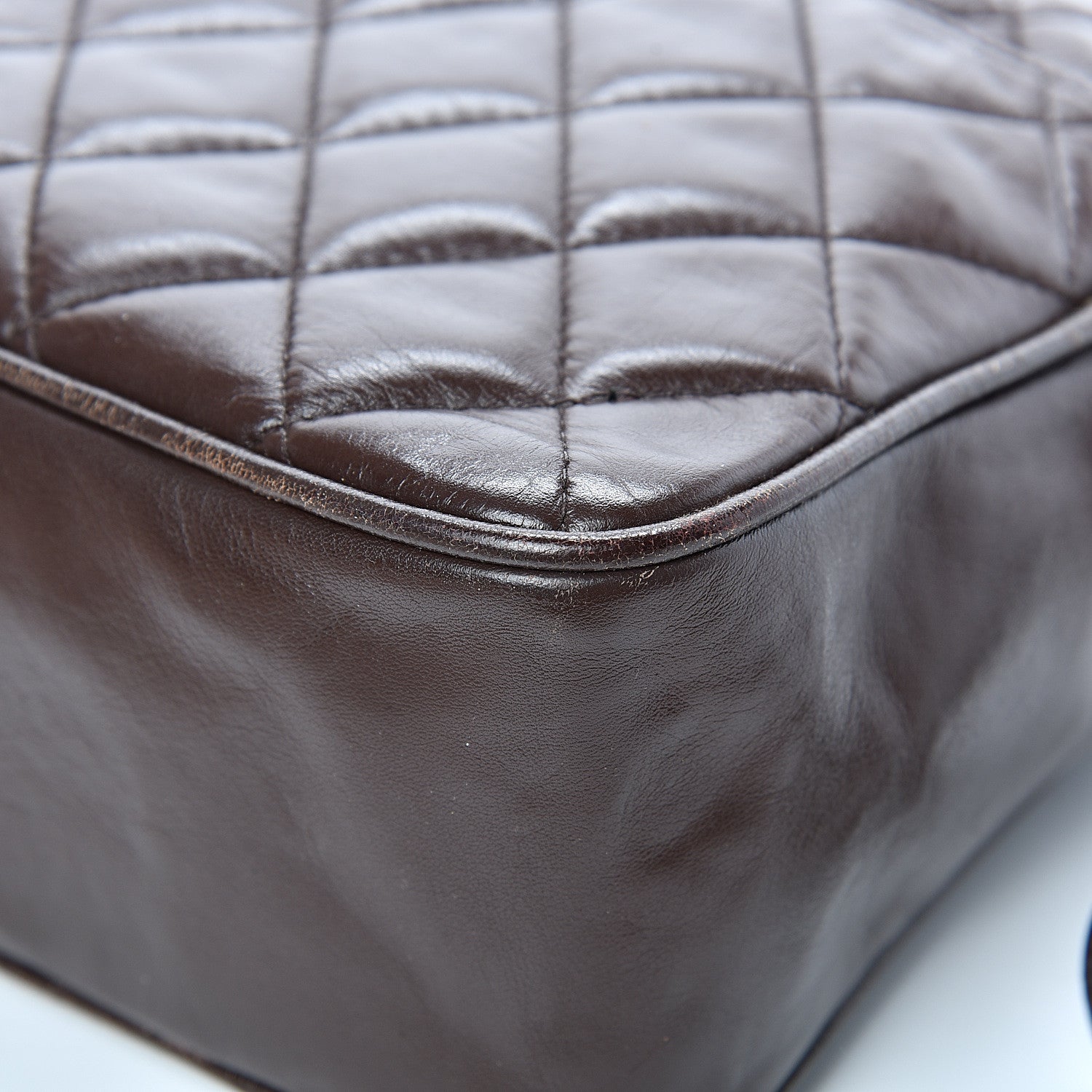 Chanel Lambskin Quilted Large Camera Case Brown 11 of 28