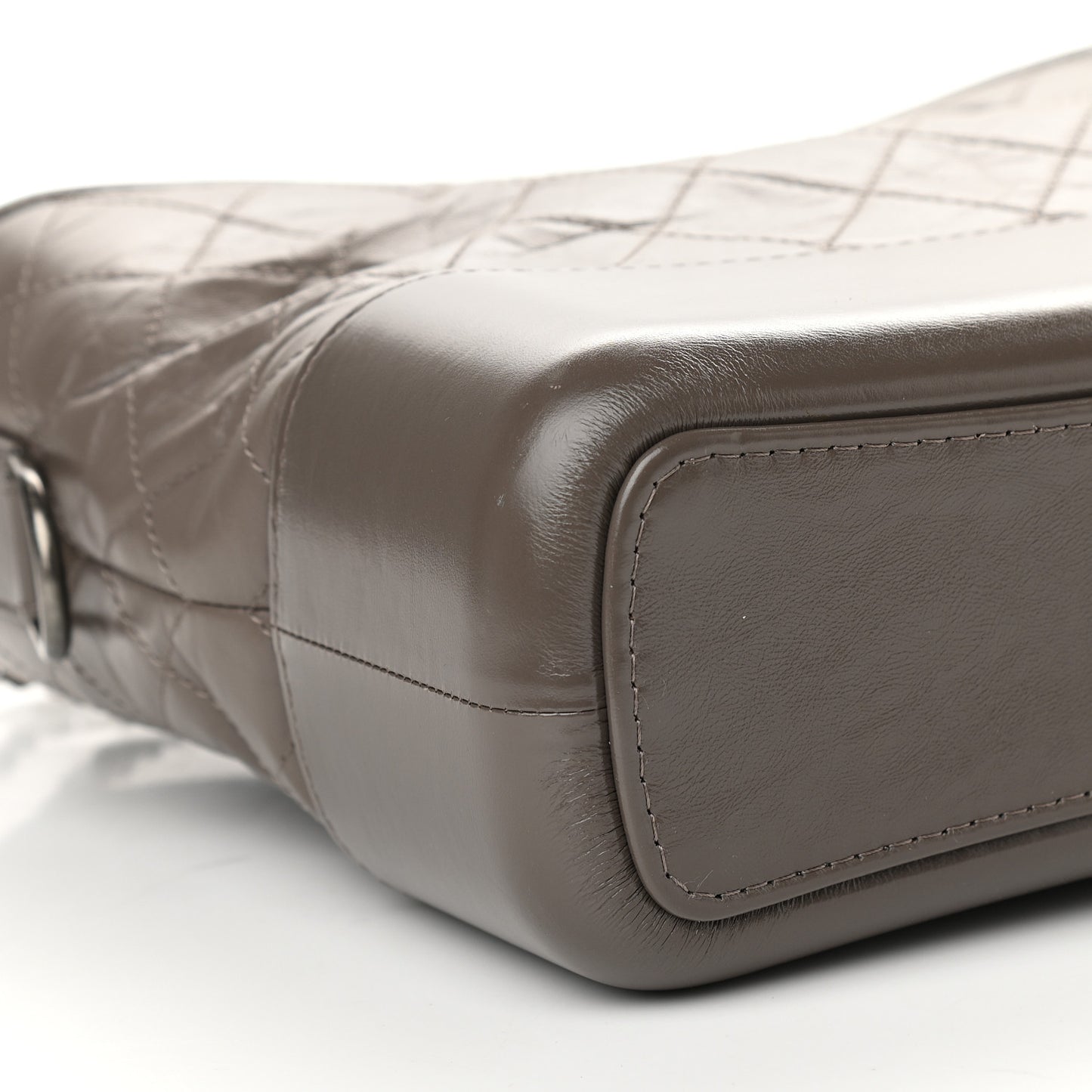 Aged Calfskin Quilted Medium Gabrielle Hobo Grey