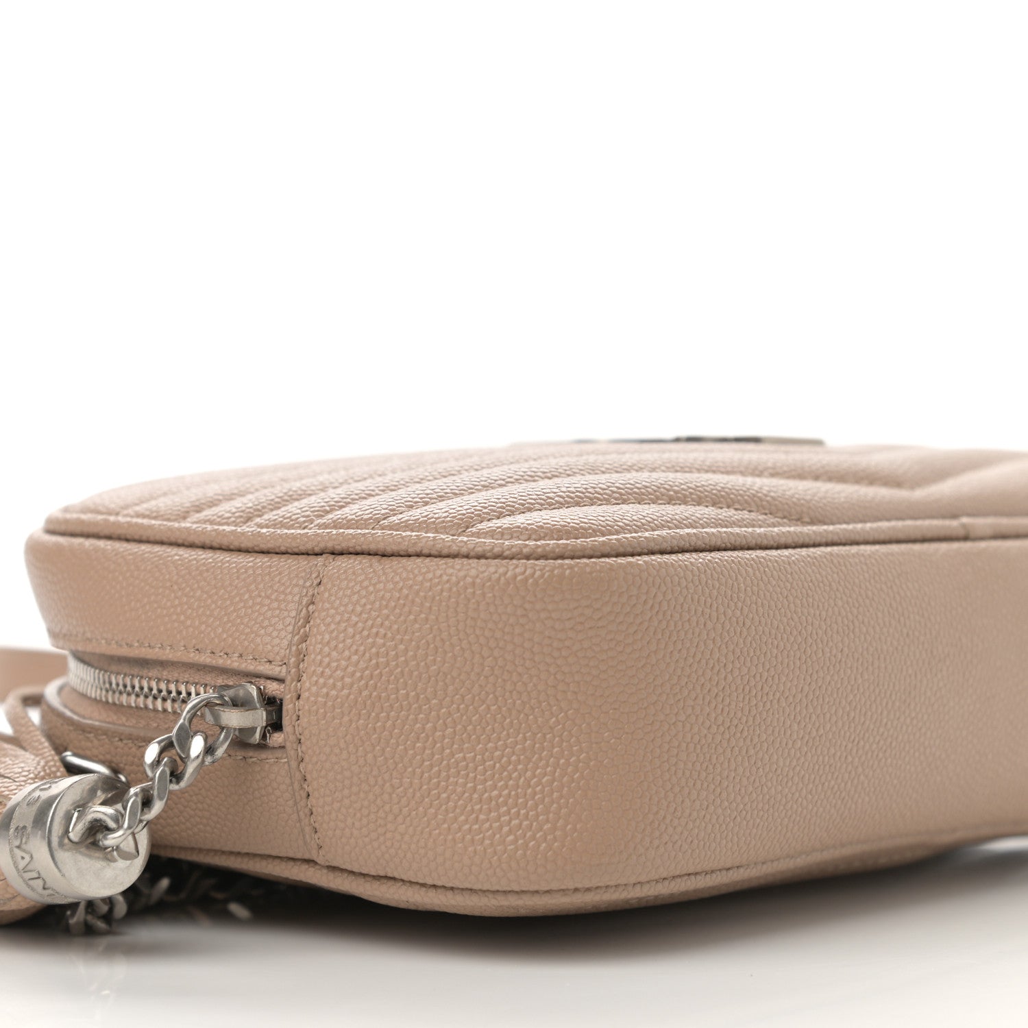 Saint Laurent Grain De Poudre Matelasse Monogram Mini Lou Camera Bag Dark Latte 9 of 13