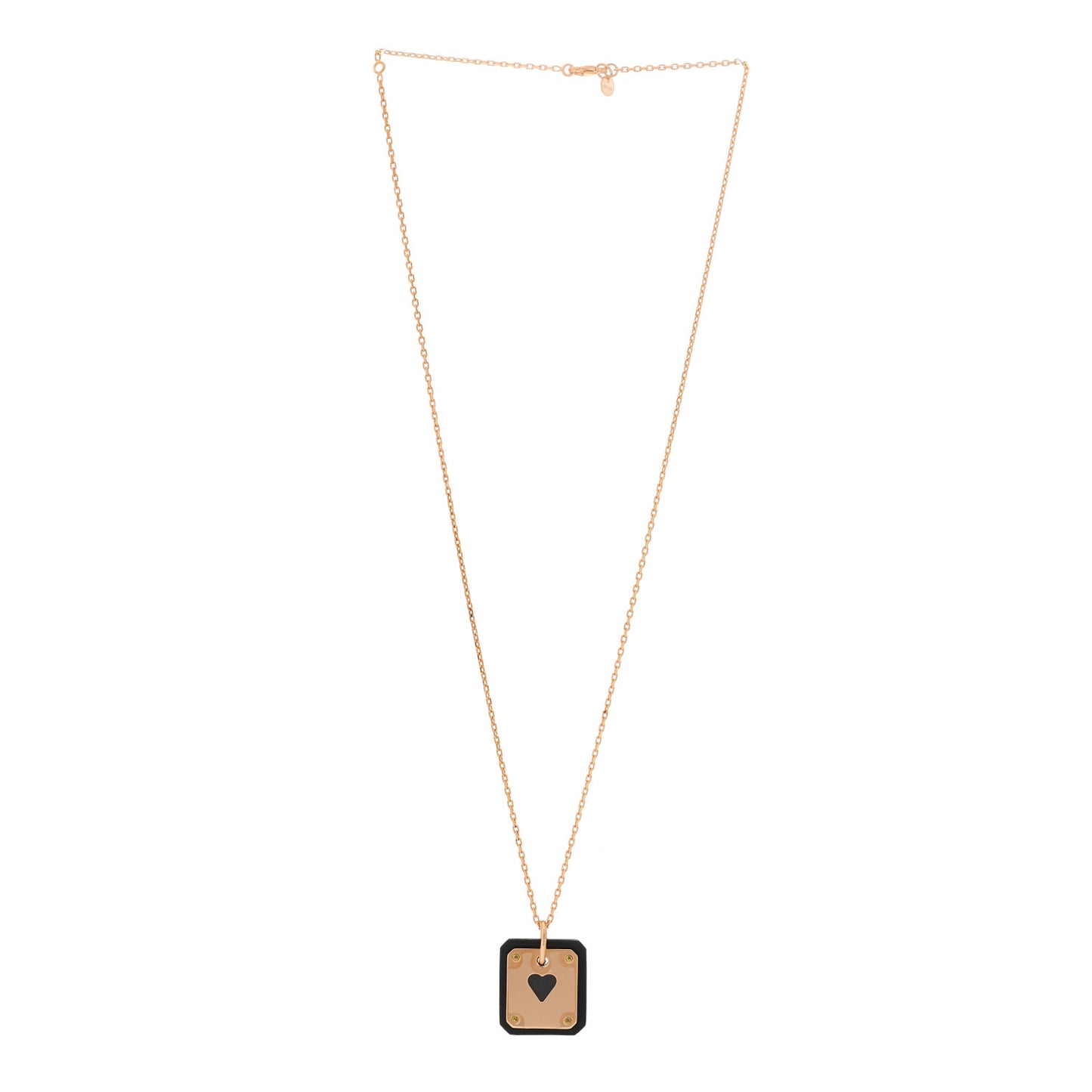 Rose Gold Plated Swift As De Coeur Necklace Black