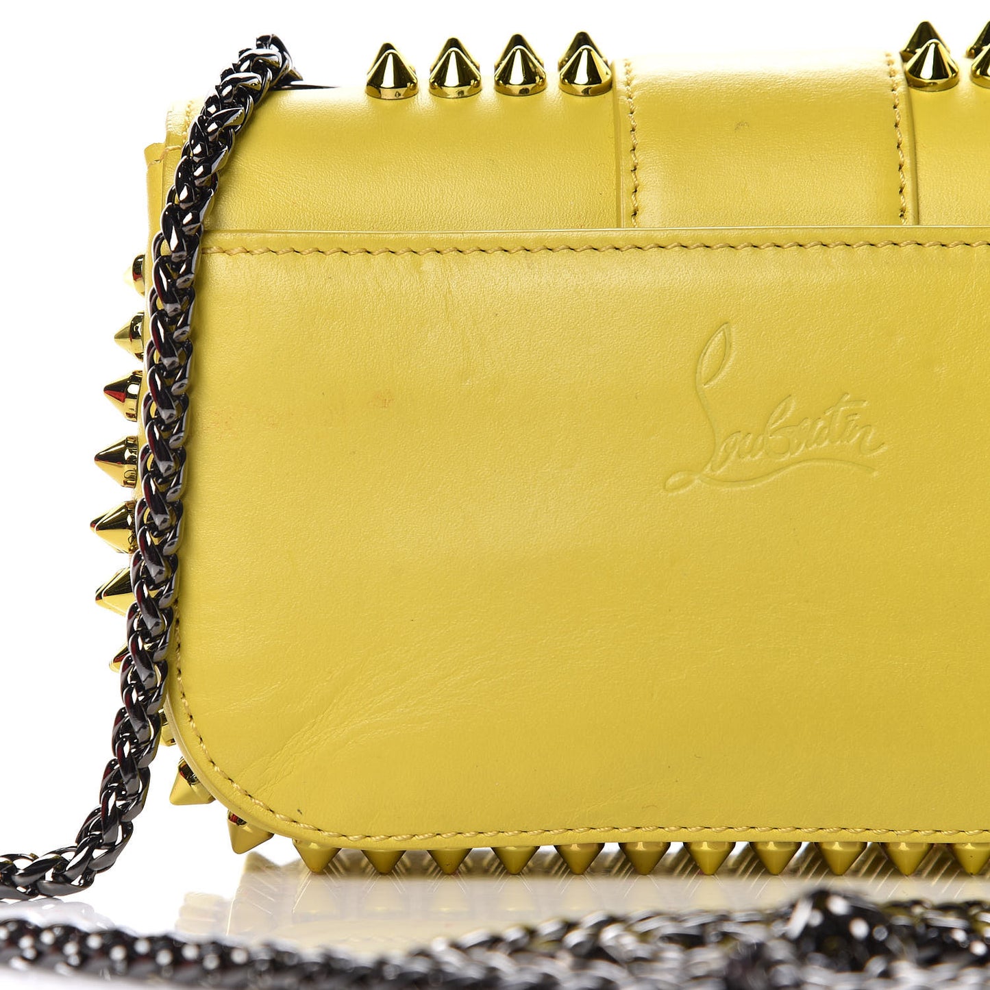 Calfskin Spikes Mini Sweety Charity Crossbody Bag Mimosa
