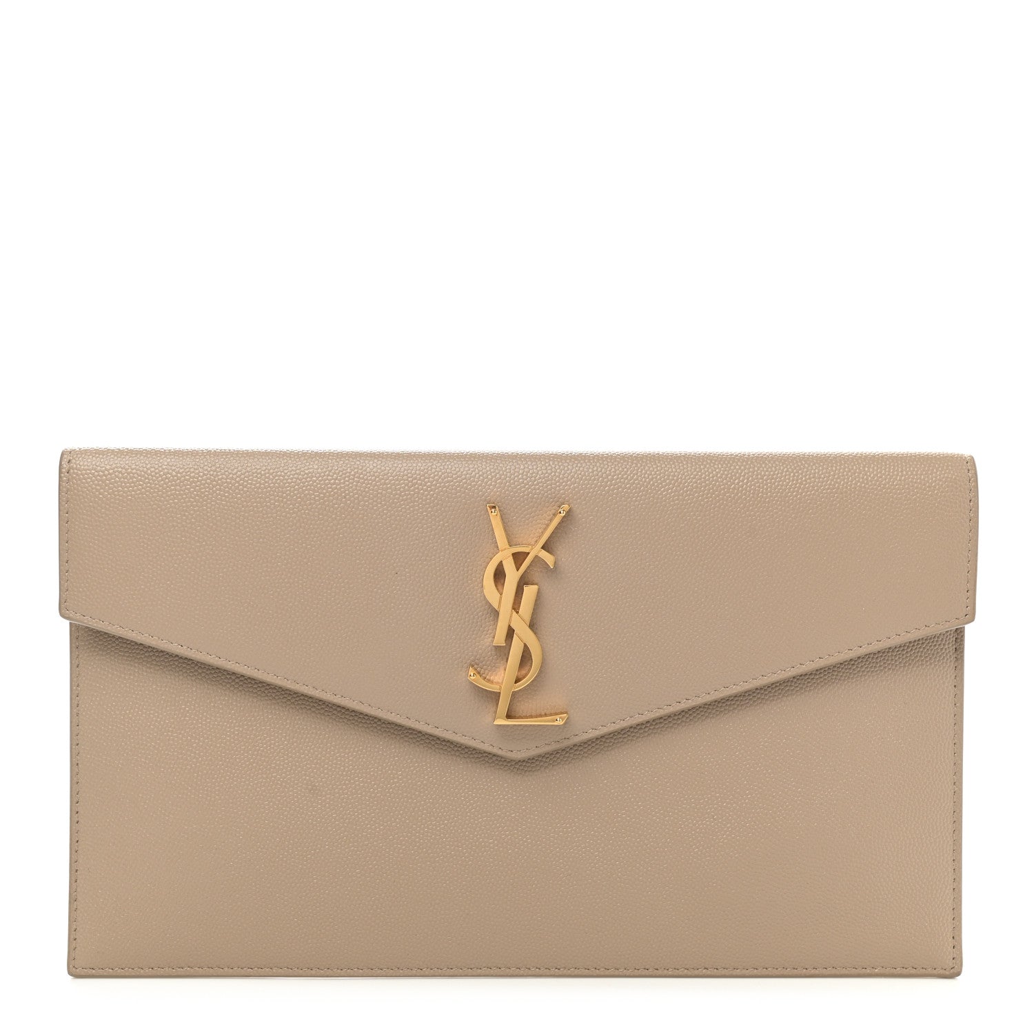 Saint Laurent Grain De Poudre Uptown Pouch Dark Latte 1 of 7