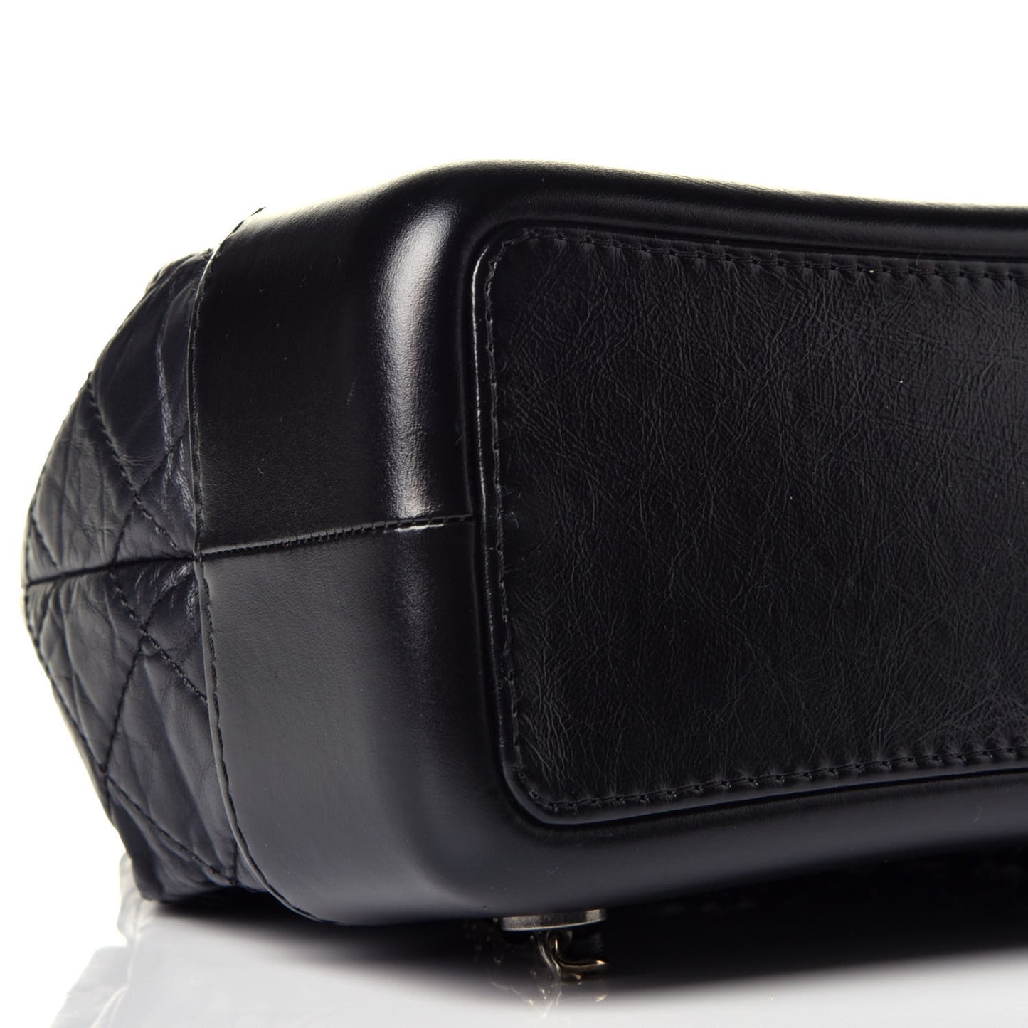 Aged Calfskin Quilted Small Gabrielle Backpack Black