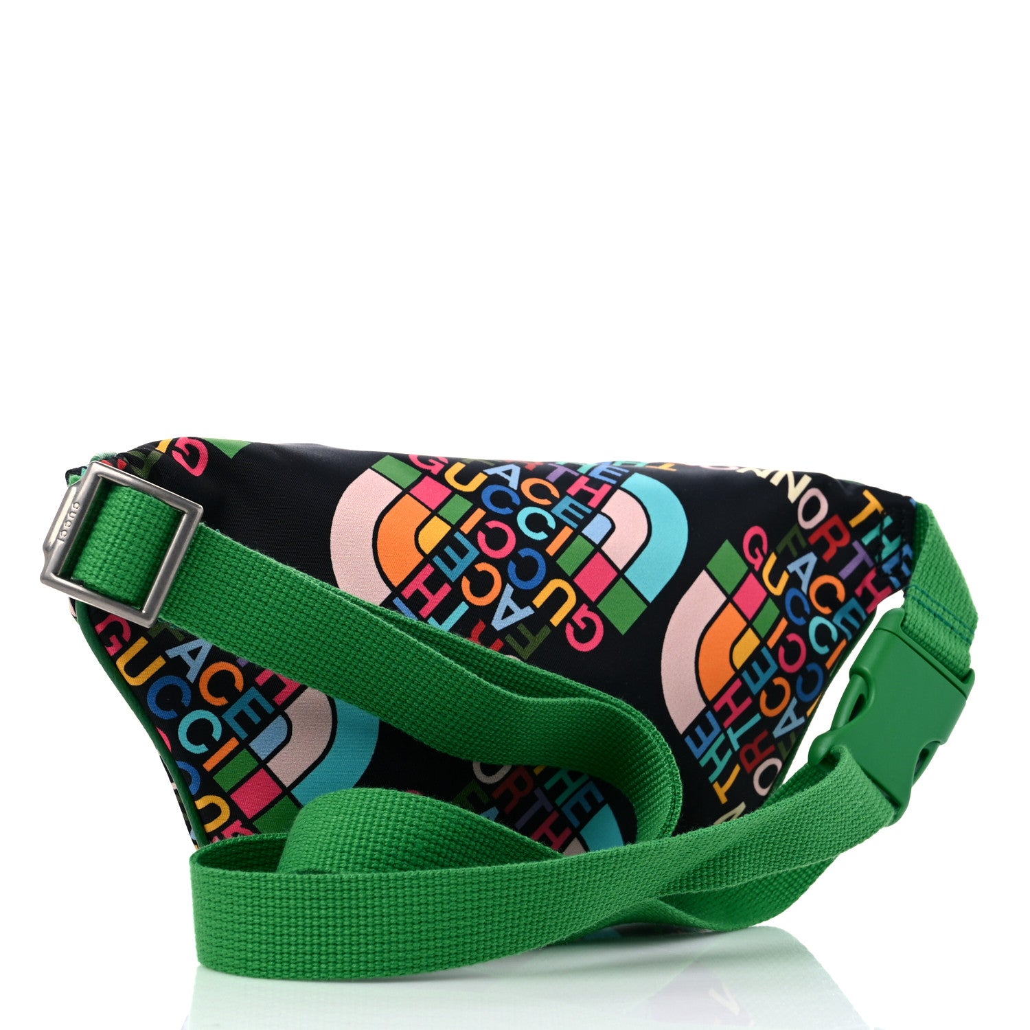 Gucci X THE NORTH FACE Econyl Nylon Textured Dollar Calfskin Belt Bag Black Turquoise New Shamarock New Cherry Red 3 of 8