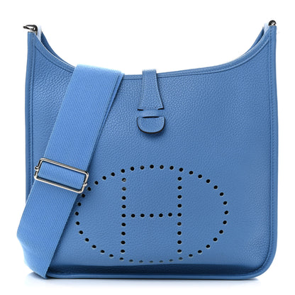 Hermes Taurillon Clemence Evelyne III PM Bleu Paradis 1 of 12