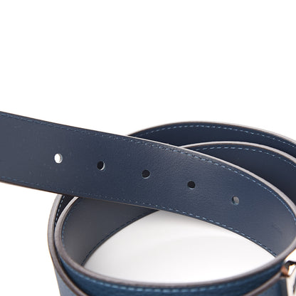 Louis Vuitton Taurillon 35mm Pont Neuf Belt 95 38 Blue 4 of 7