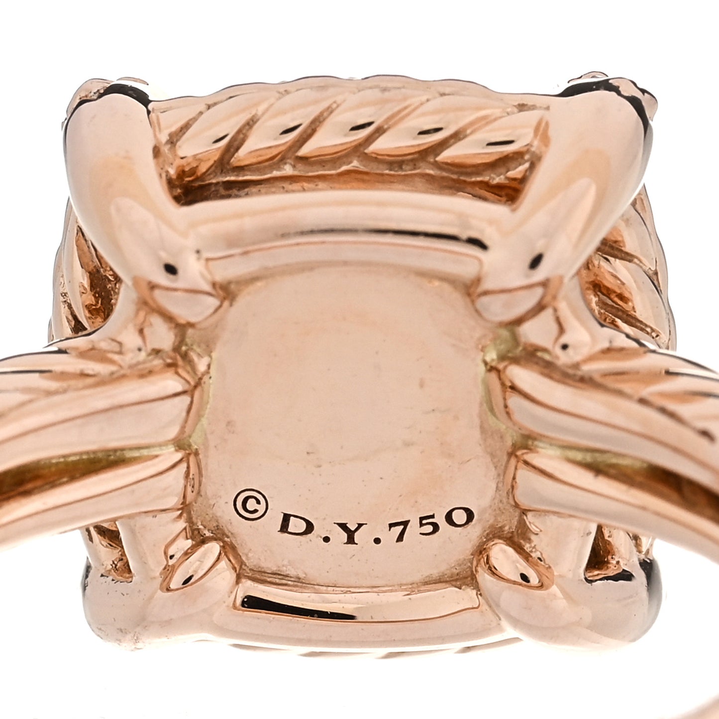 18K Rose Gold Diamond Morganite 9mm Chatelaine Ring 53 6.5
