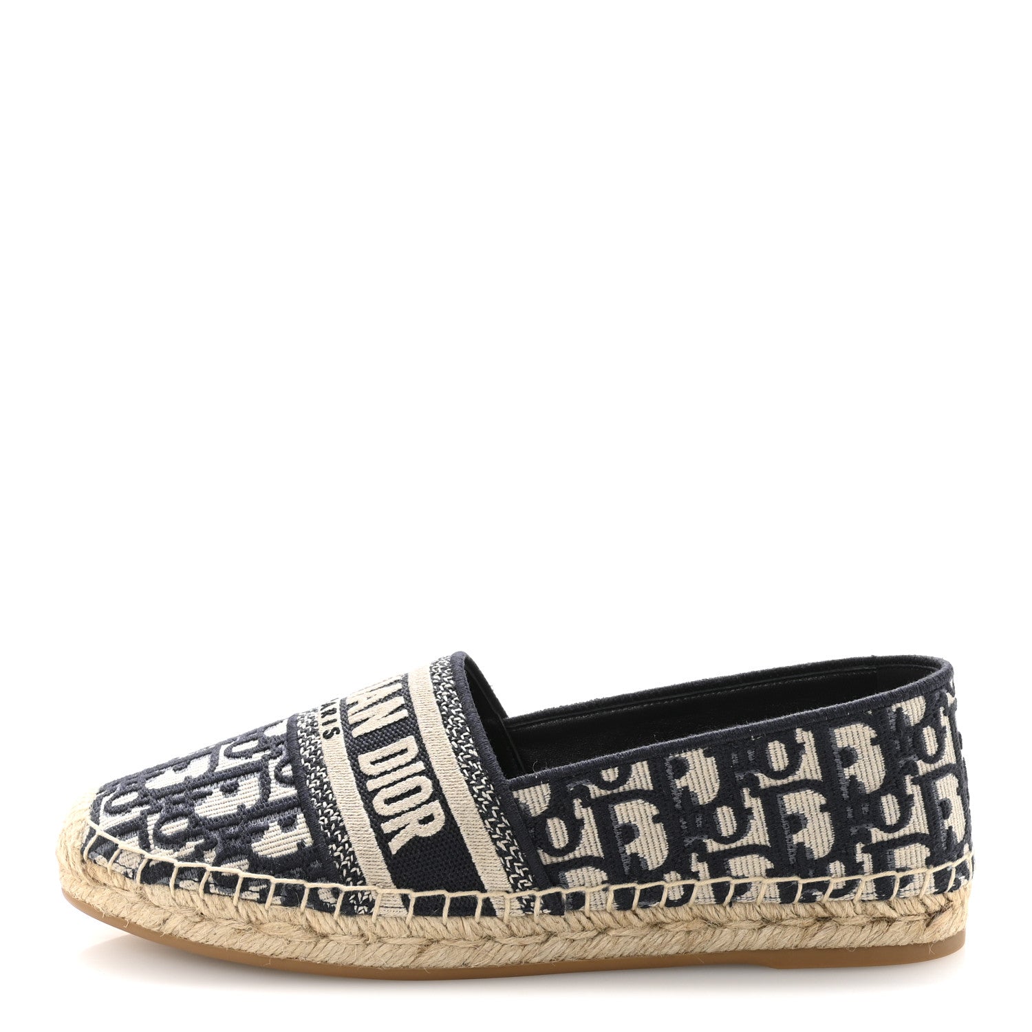 Christian Dior Oblique Embroidered Granville 15mm Espadrilles 38.5 Deep Blue 1 of 10