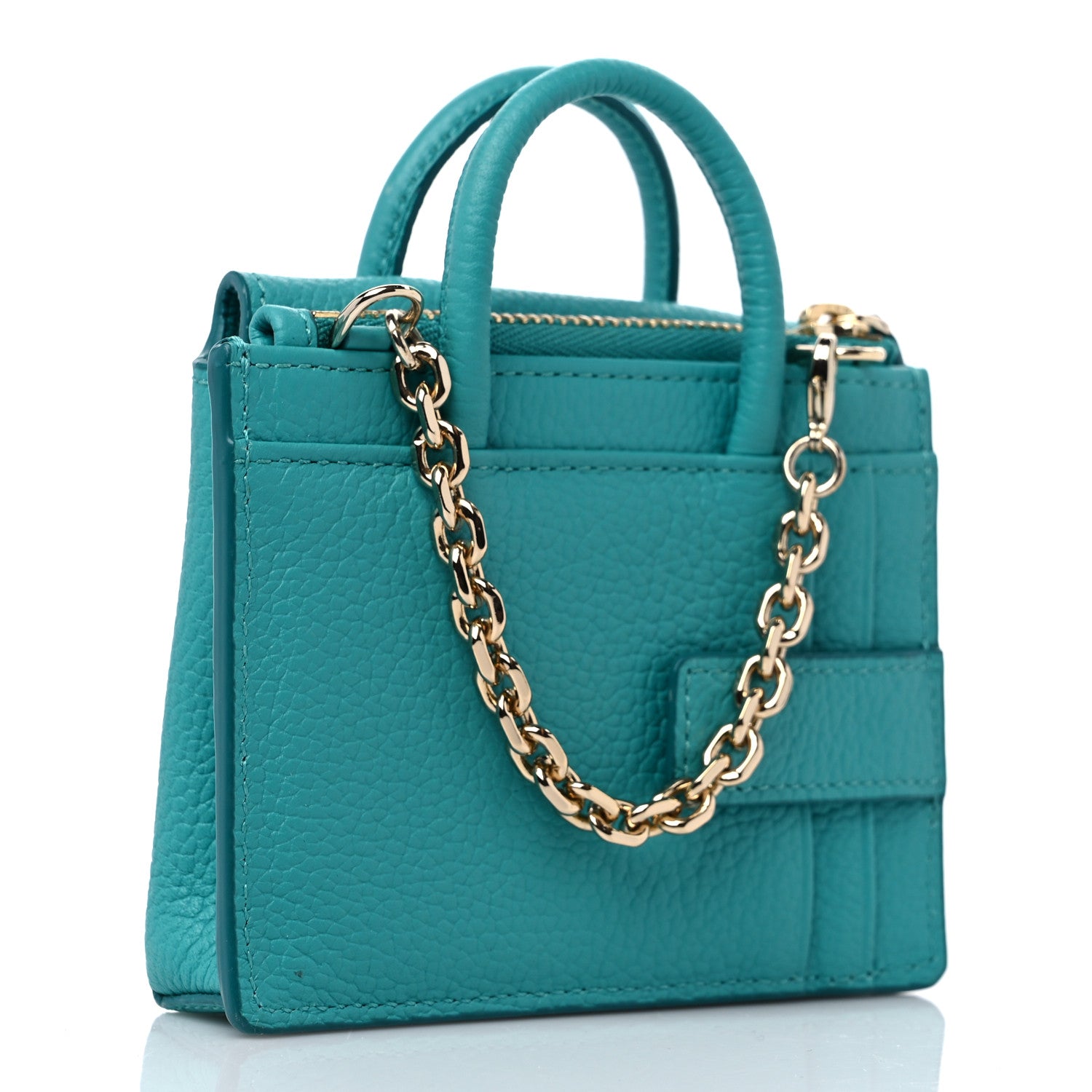 MCM Calfskin Milla Wallet Charm Tile Blue 3 of 8