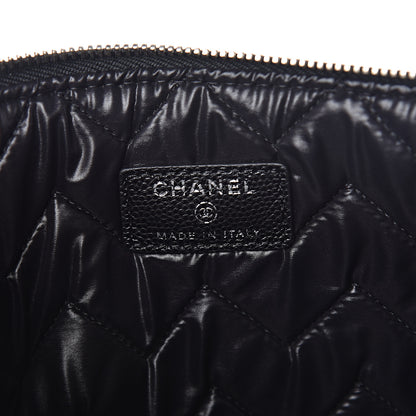 Chanel Caviar Chevron Quilted Medium Cosmetic Case Black 7 of 8
