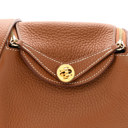 Hermes Taurillon Clemence Mini Lindy 20 Gold 8 of 13