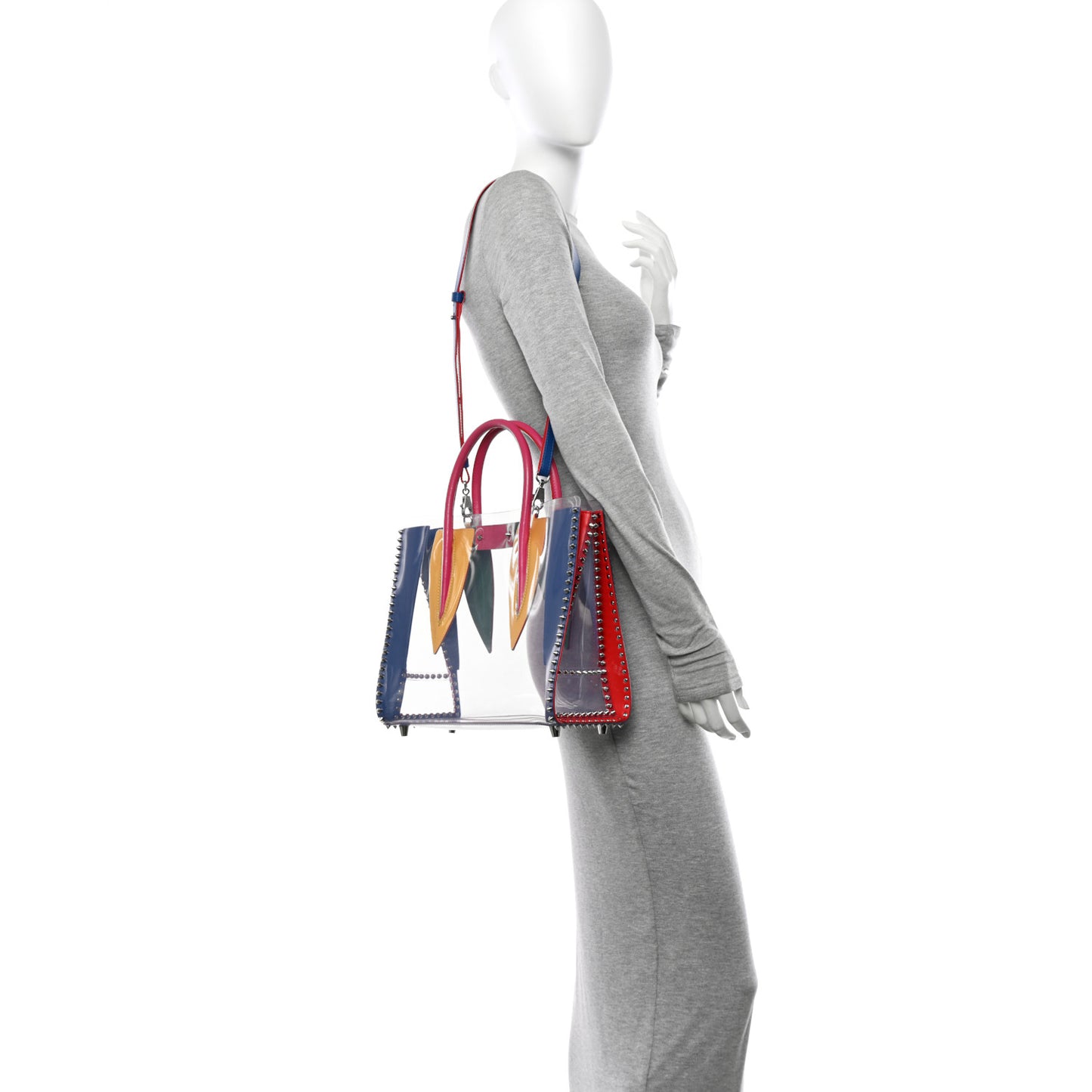 PVC Calfskin Spiked Medium Paloma Multicolor