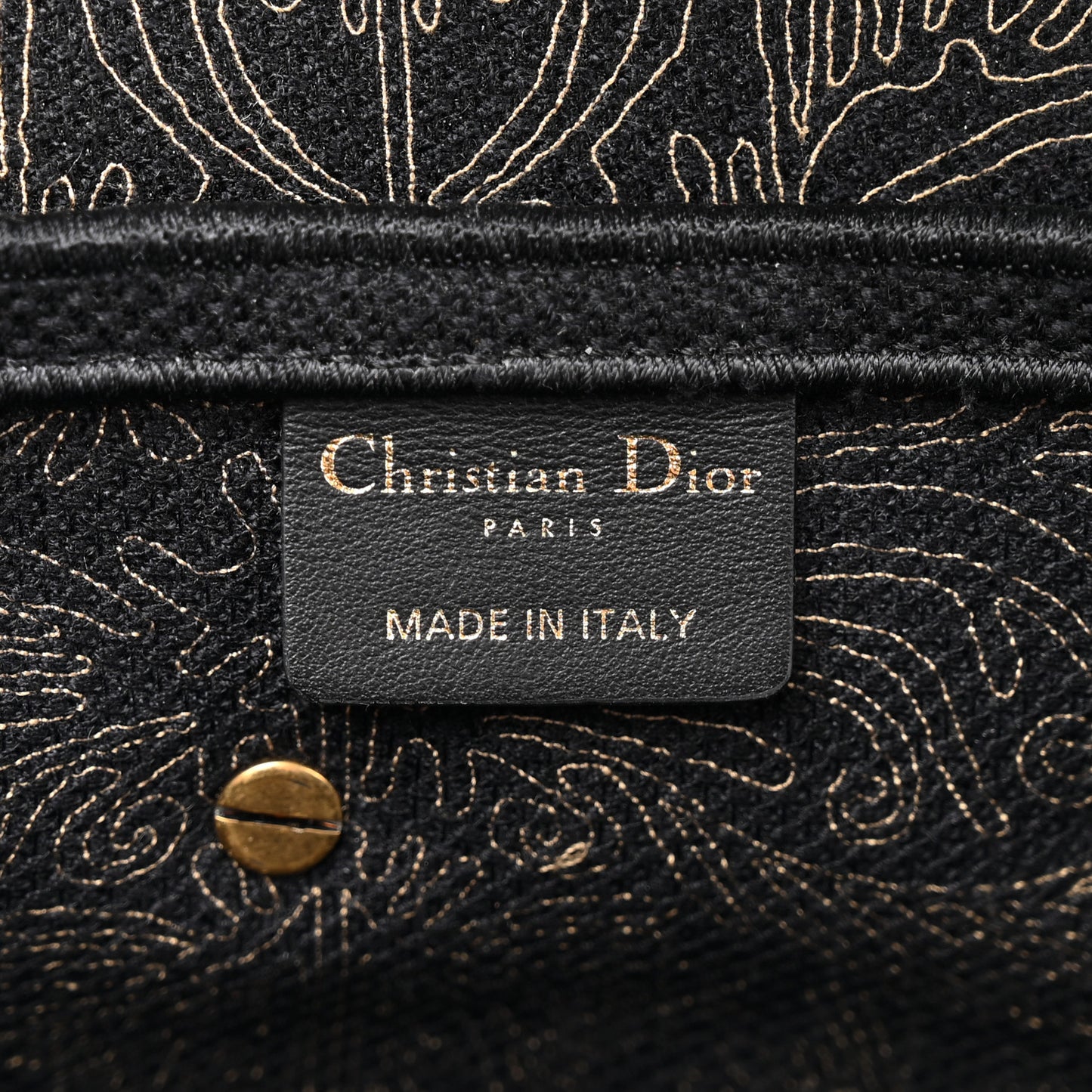 Canvas Embroidered Ornamental Cornely Saddle Bag Black Beige