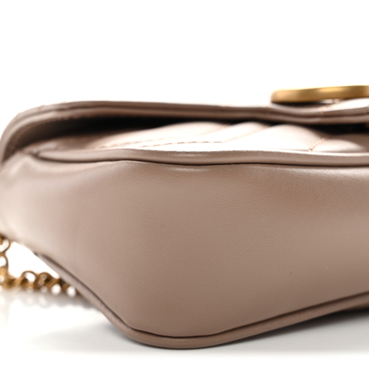 Gucci Calfskin Matelasse Super Mini GG Marmont Shoulder Bag Porcelain Rose 8 of 9