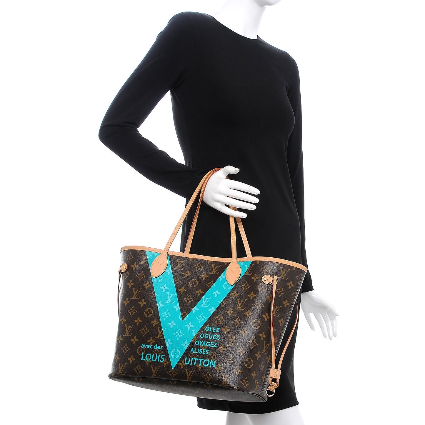 Monogram V Neverfull MM Turquoise