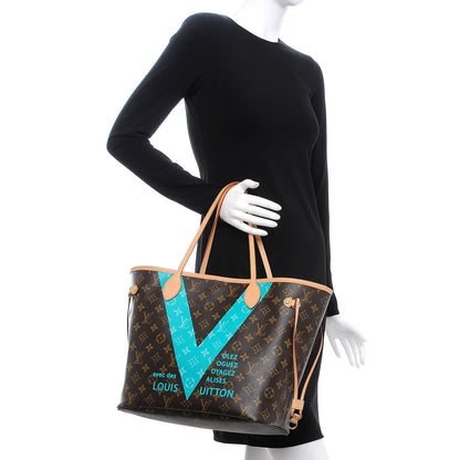Louis Vuitton Monogram V Neverfull MM Turquoise 2 of 7
