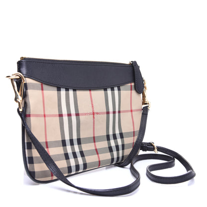 Burberry Horseferry Check Peyton Crossbody Clutch Bag Black 3 of 10