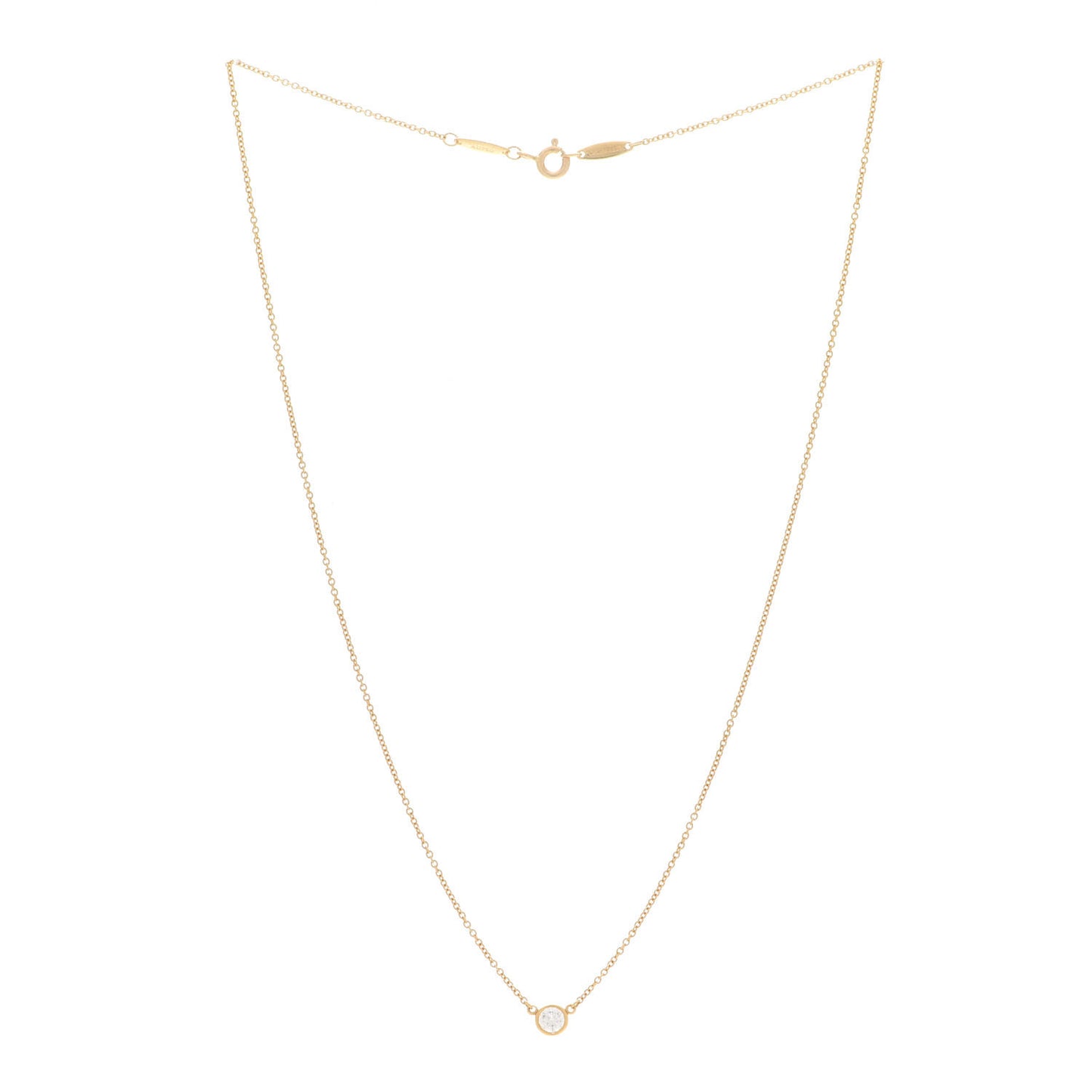 18K Yellow Gold Diamond .21ct Elsa Peretti Diamonds by the Yard Pendant Necklace