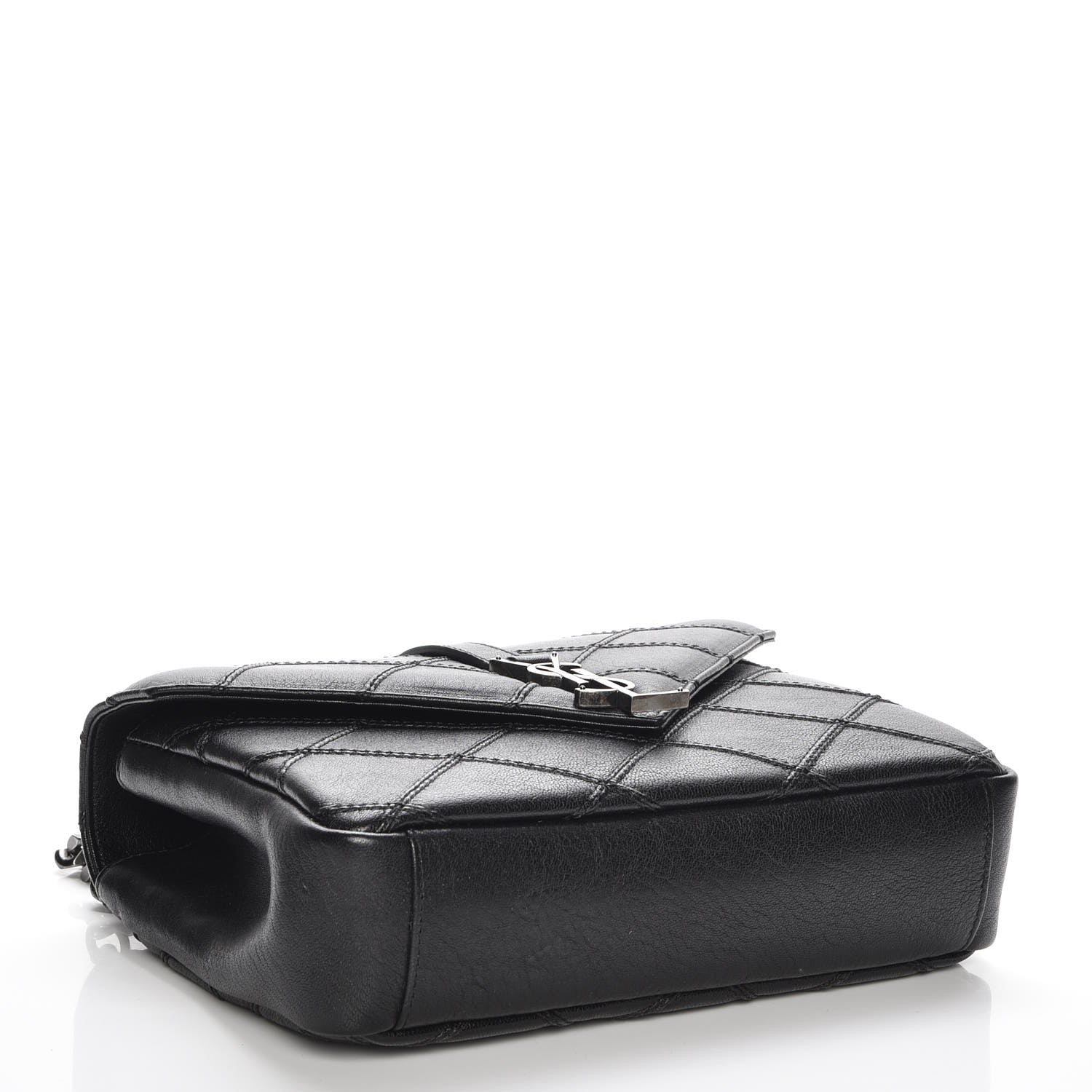 Saint Laurent Calfskin Matelasse Diamond Quilted Monogram Medium College Bag Black 5 of 9