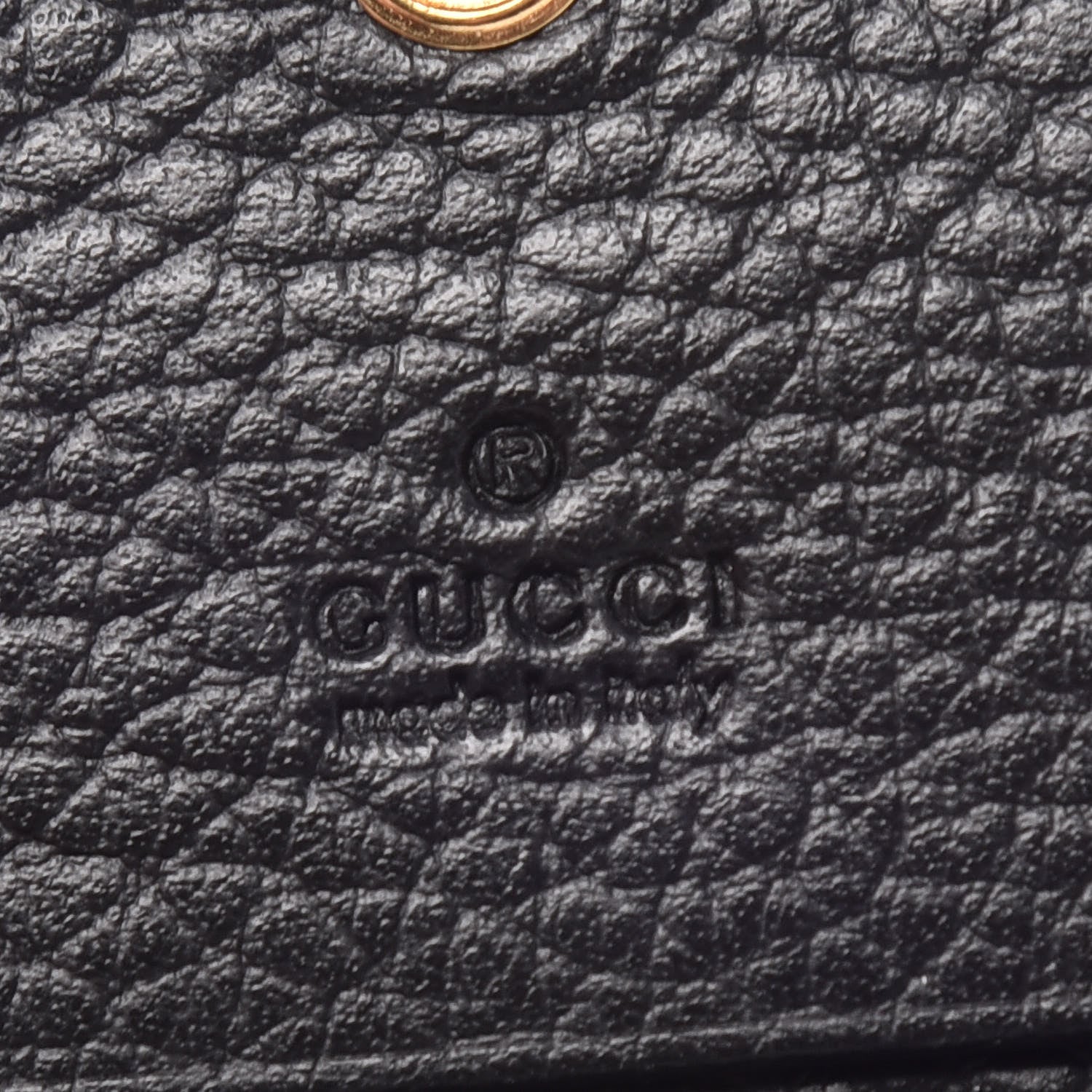 Gucci Pebbled Calfskin GG Marmont Card Case Black 6 of 8