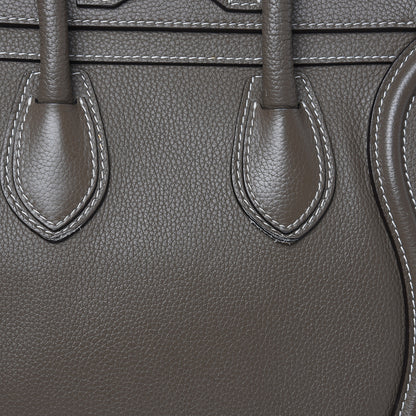 Celine Drummed Calfskin Micro Luggage Souris 15 of 16