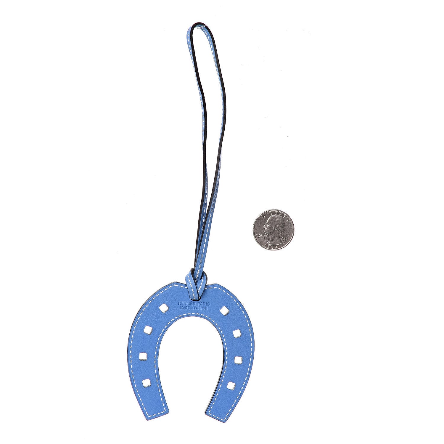 Hermes Swift Paddock Horseshoe Bag Charm Bleu Paradis 2 of 4