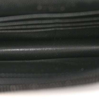 Saint Laurent Grain De Poudre Matelasse Chevron Monogram Monochrome Envelope Chain Wallet Black 5 of 16