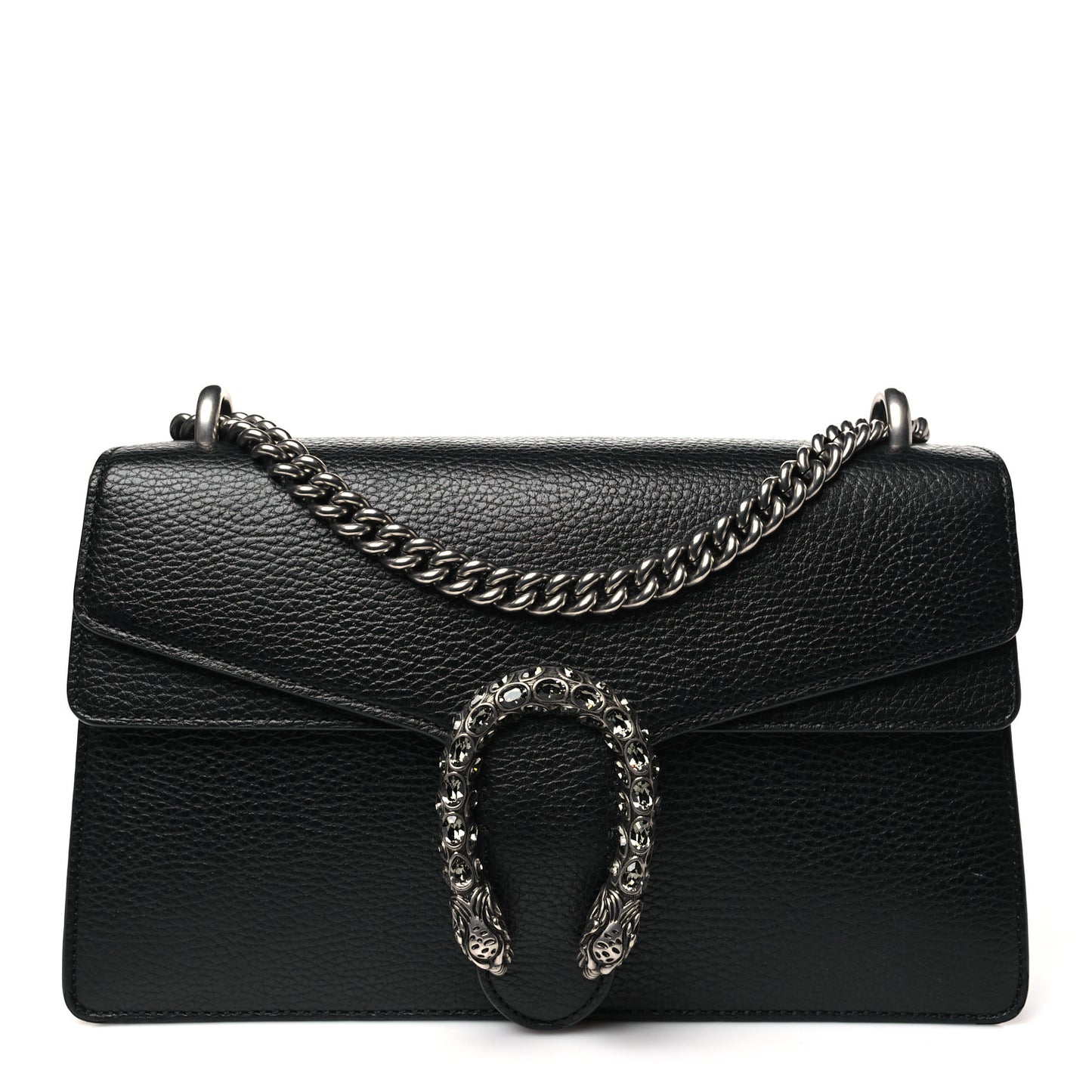 Pebbled Calfskin Small Dionysus Shoulder Bag Black