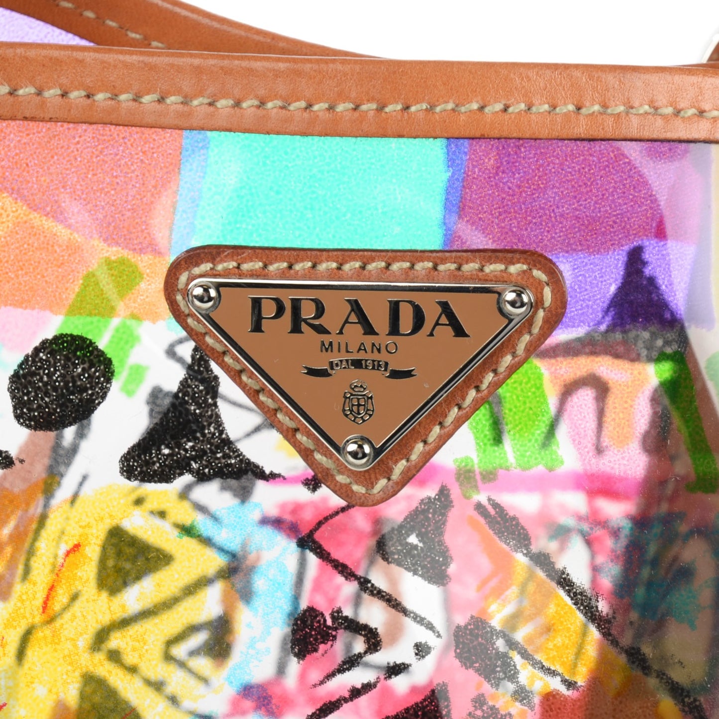Vinyl Calfskin Transparent Venice Printed Tote