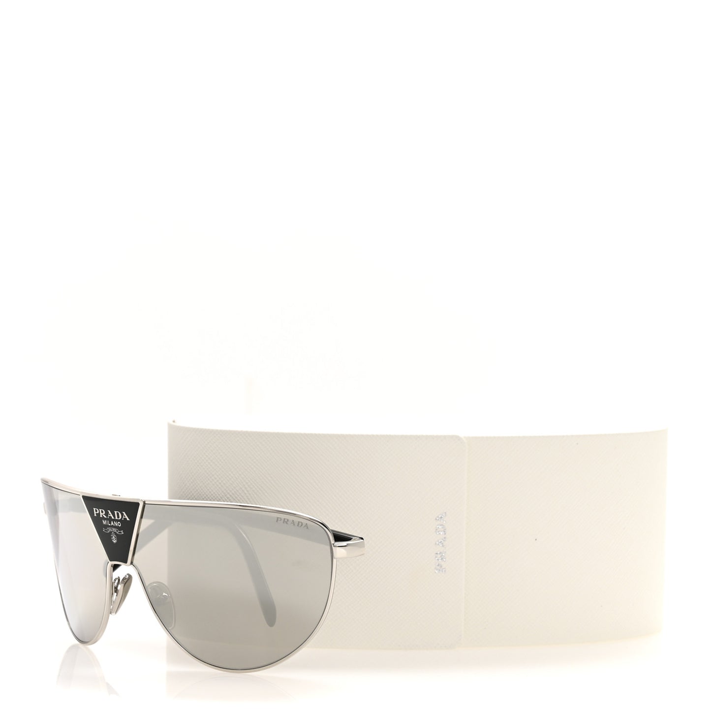Metal Shield Sunglasses SPR 69ZS Silver Light Grey