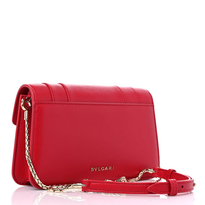 Bulgari Calfskin Serpenti Forever Chain Wallet Amaranth Garnet 3 of 9