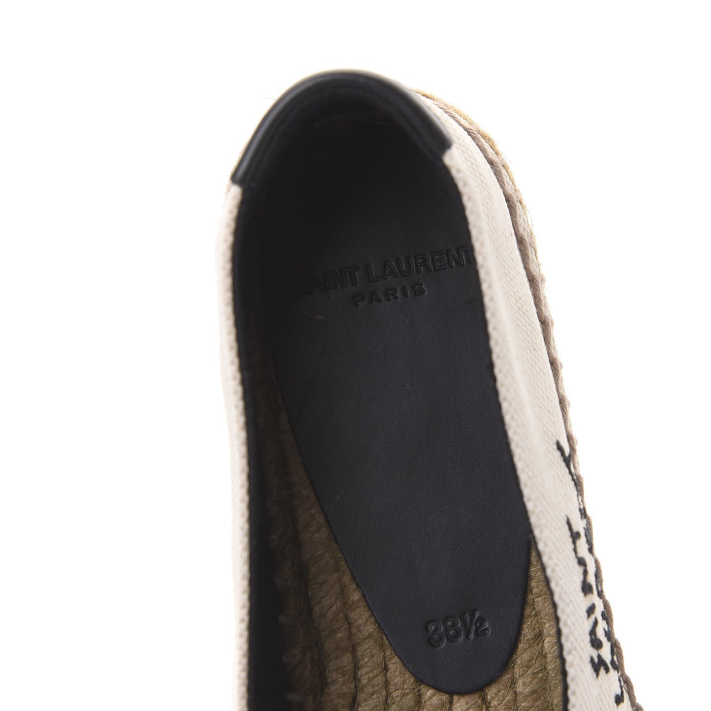 Canvas Nappa Elba Light Logo Embroidered Espadrilles 38.5 Panna