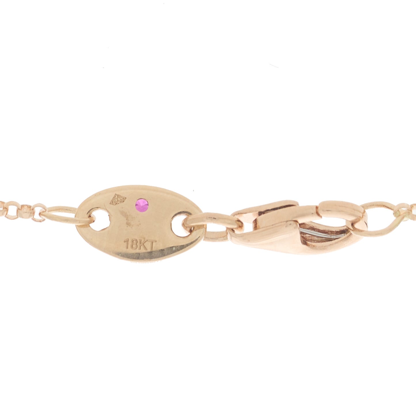 18K Rose Gold Diamond Ruby Venetian Princess Pendant Necklace