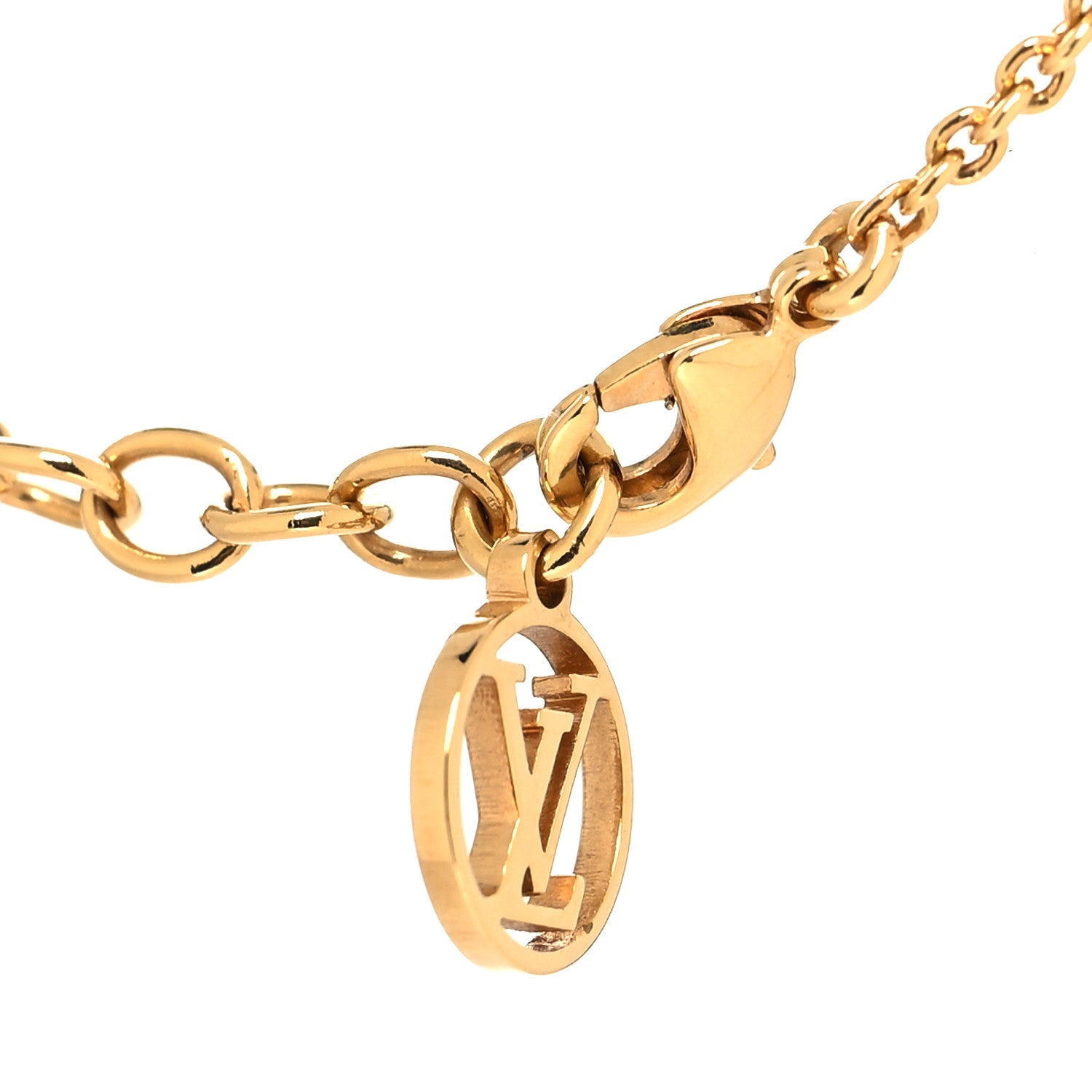 Louis Vuitton Brass Essential V Necklace Gold 4 of 6