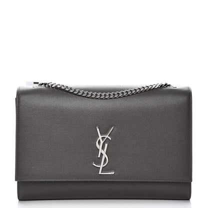 Saint Laurent Grain De Poudre Large Classic Monogram Kate Satchel Earth 1 of 7