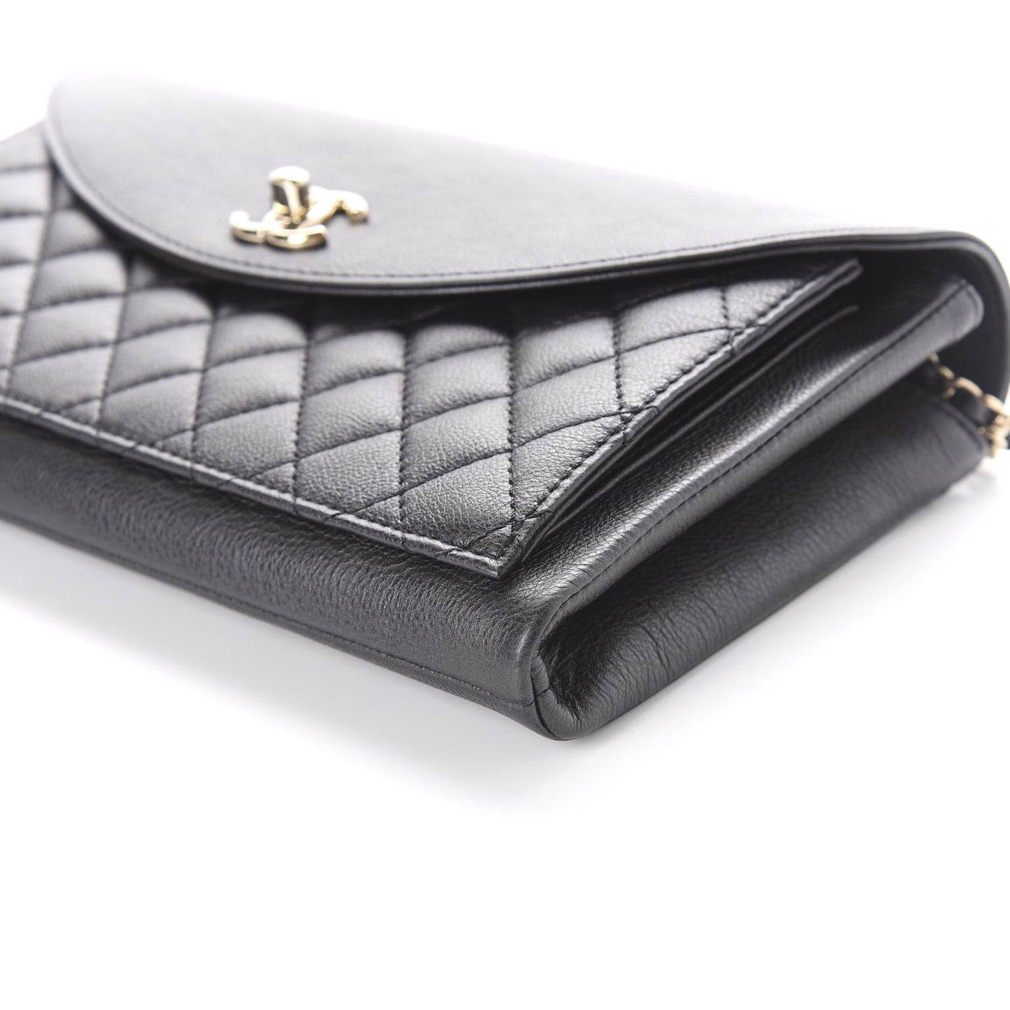 Calfskin Quilted Smart Pocket Flap Bag Dark Gray