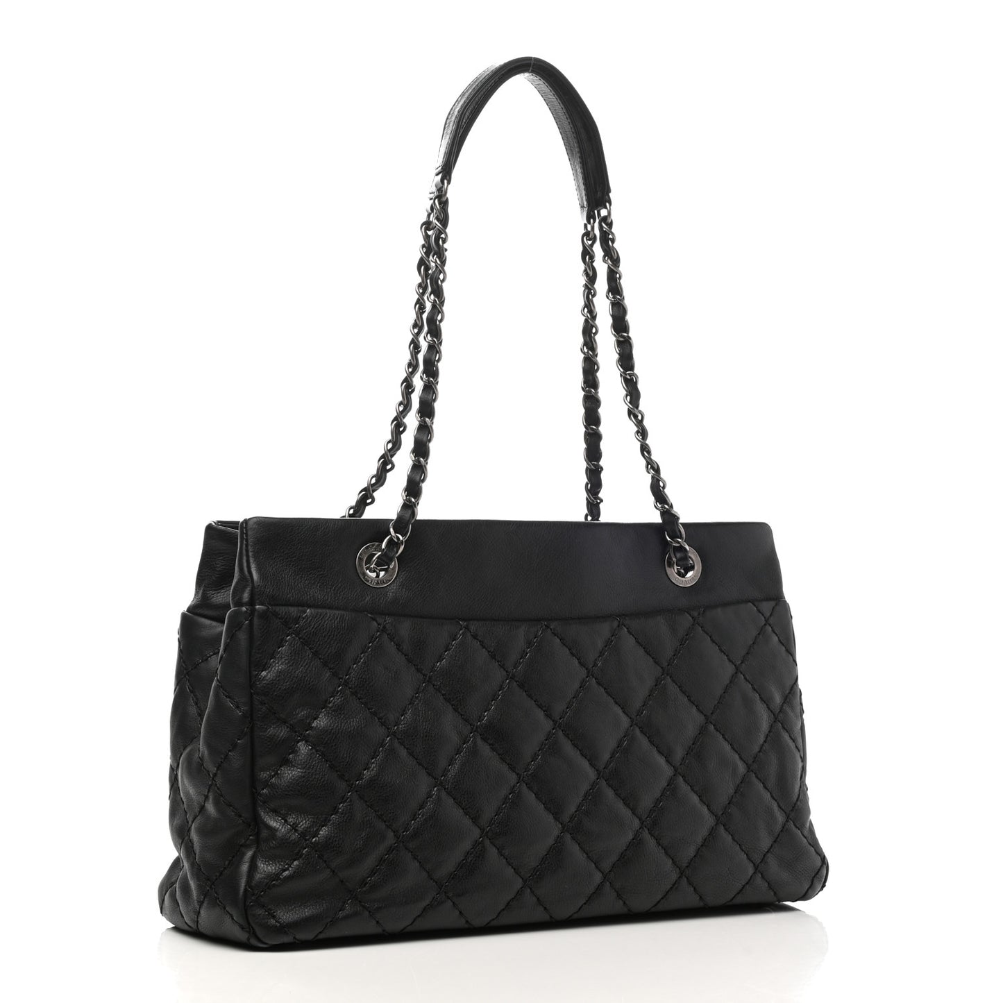 Calfskin Medium Stitch It Tote Black