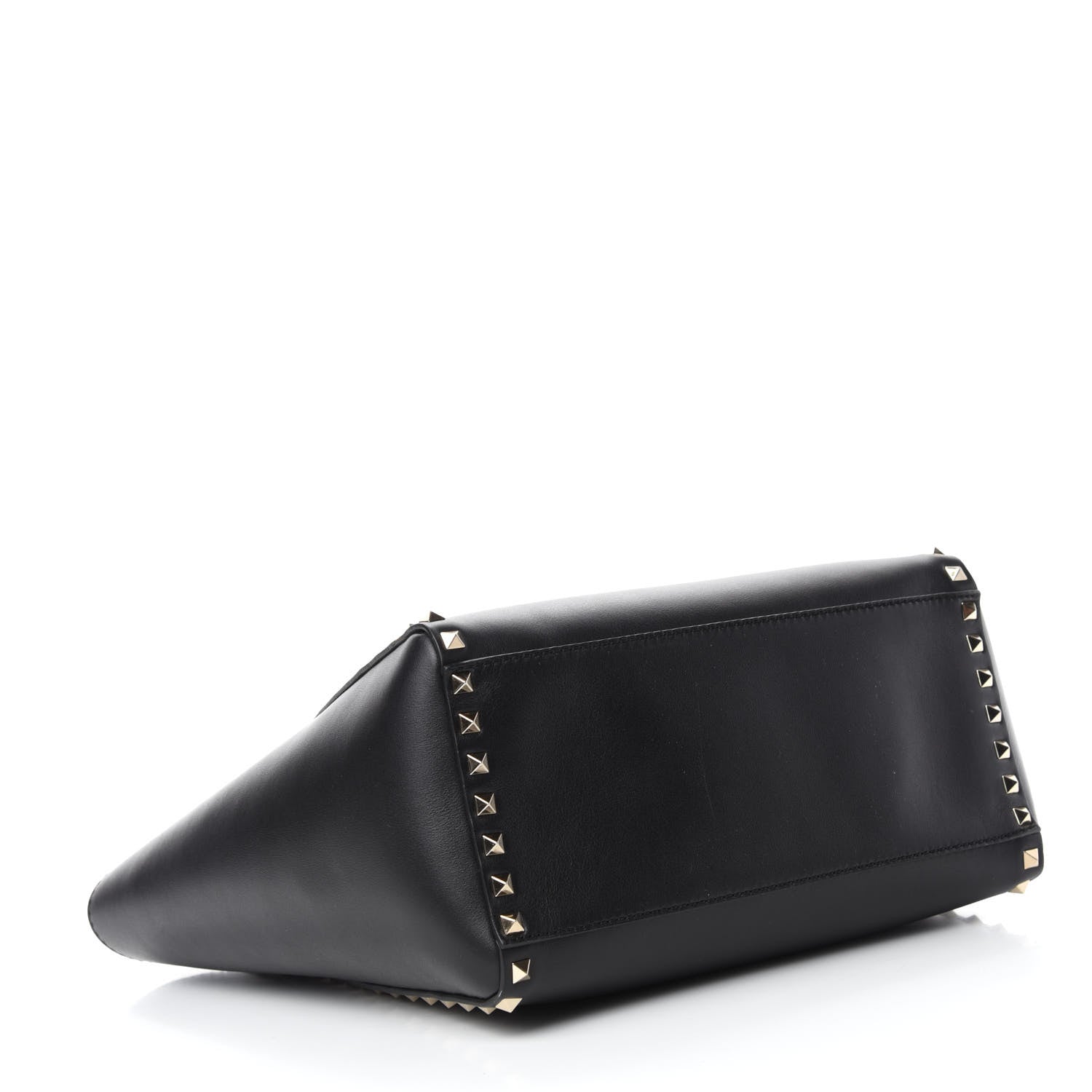 Valentino Garavani Vitello Rockstud Double Handle Tote Black 4 of 10
