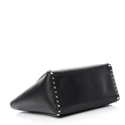 Valentino Garavani Vitello Rockstud Double Handle Tote Black 4 of 10
