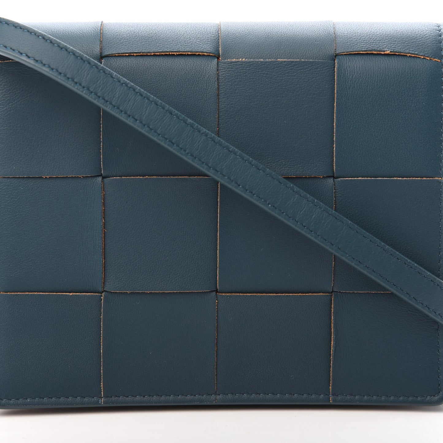 Lambskin Maxi Intrecciato Mini Cassette Crossbody Bag Petrol Blue