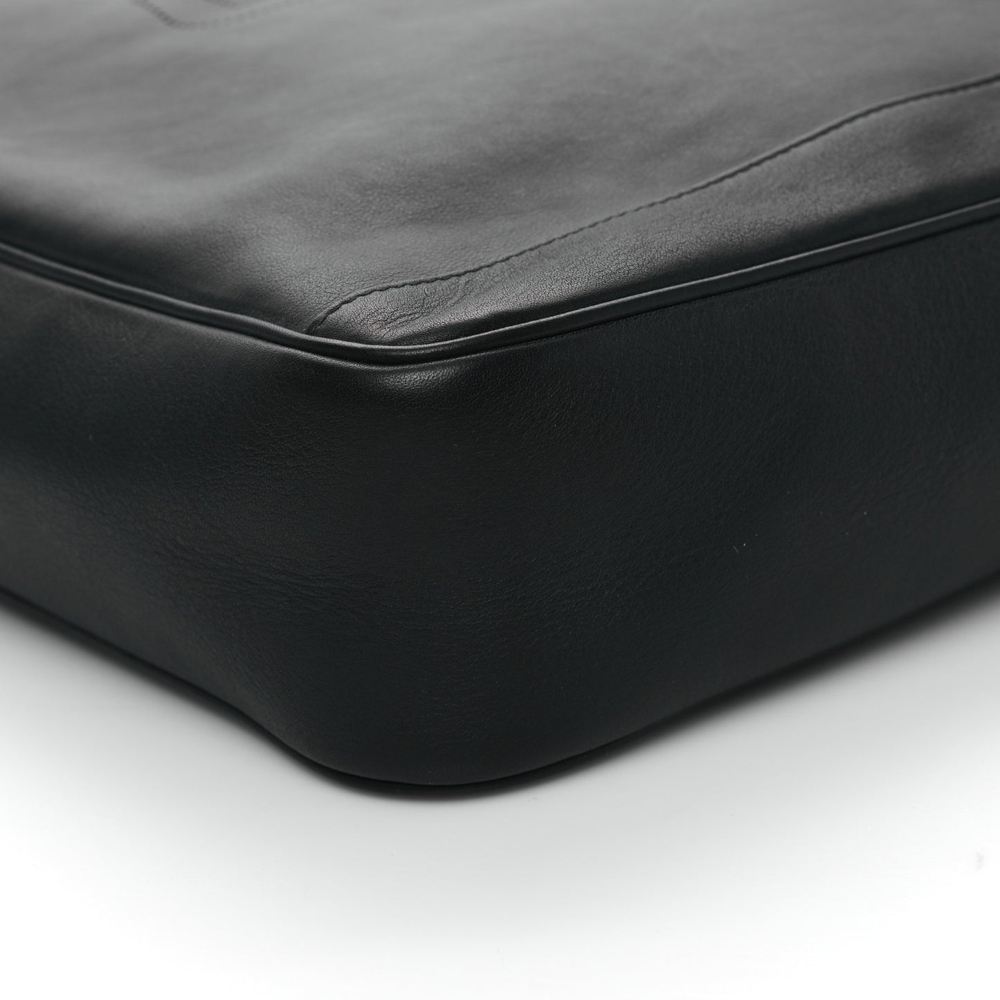 Veau Soyeux Perforated Blackout City Briefcase Black