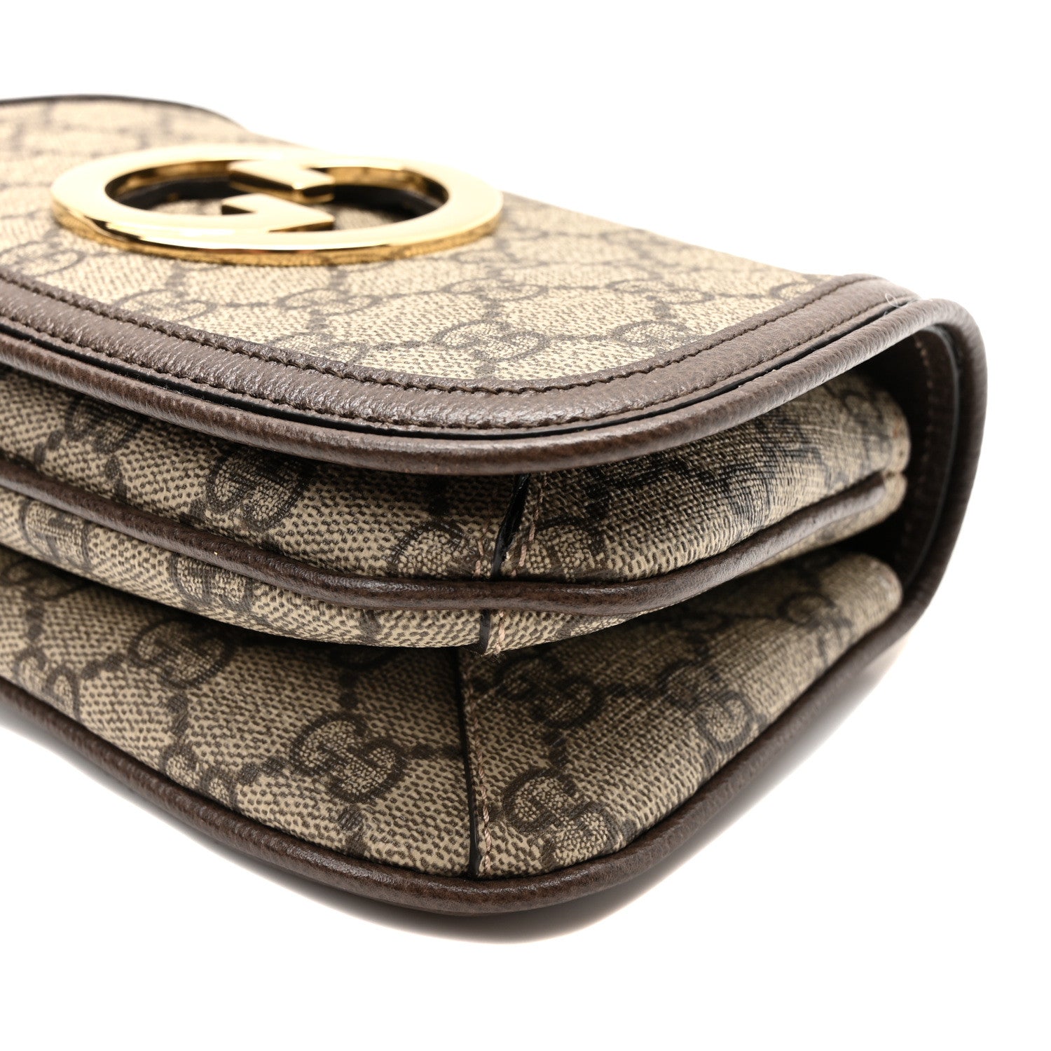 Gucci GG Supreme Monogram Textured Dollar Calfskin Mini Blondie Chain Shoulder Flap Bag Beige Ebony New Acero 10 of 10