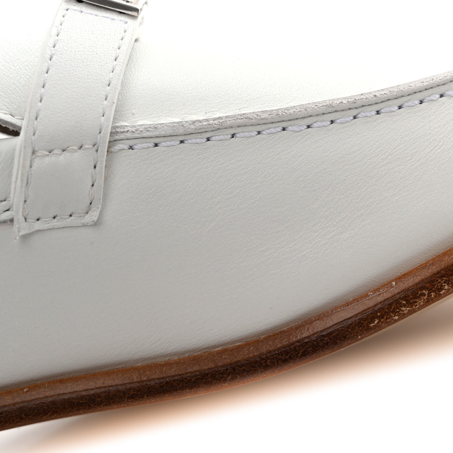 Hermes Calfskin Womens Destin Loafers 36 White 11 of 12