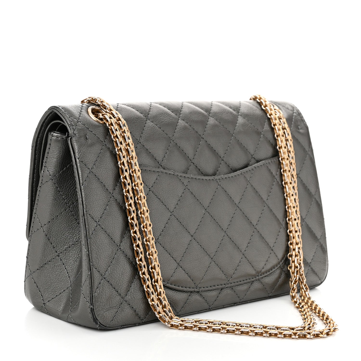 Chanel Metallic Calfskin Quilted 2.55 Reissue 226 Flap Charcoal 3 of 10