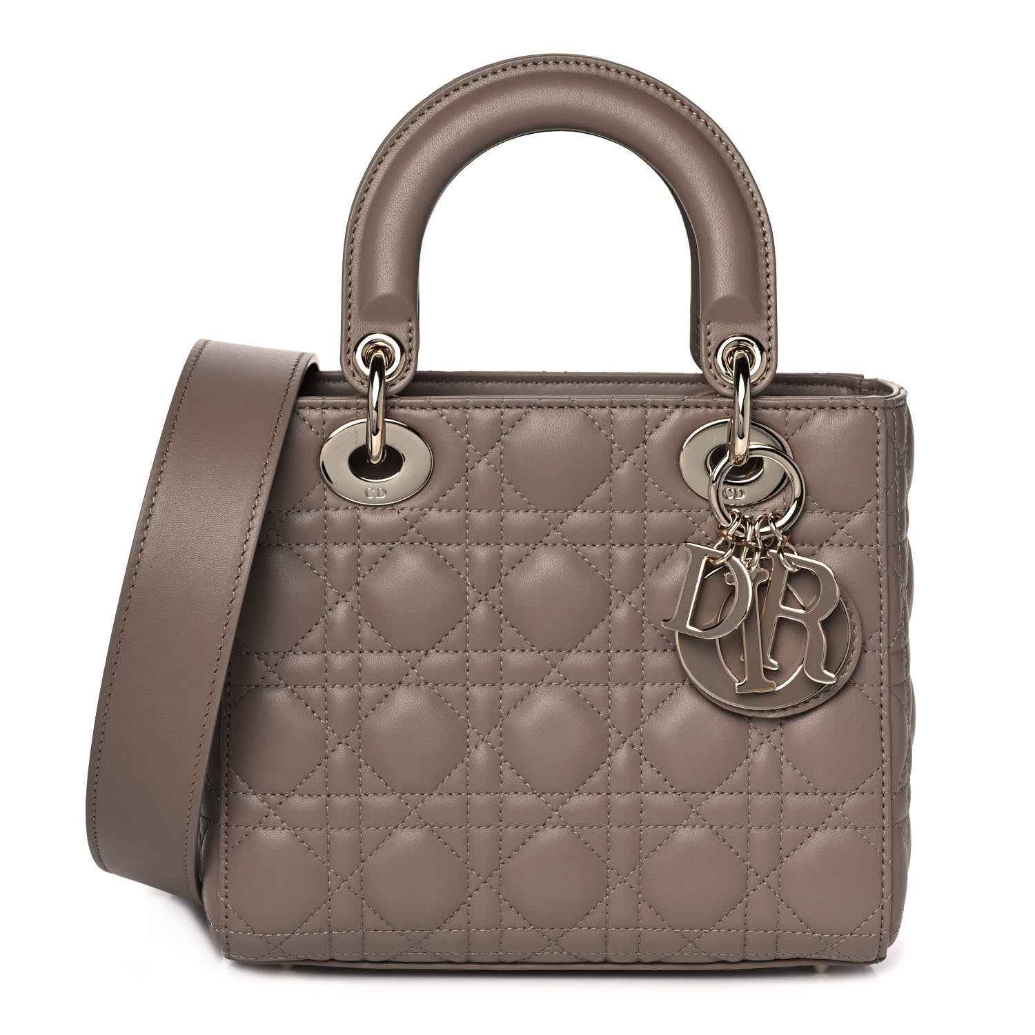 Christian Dior Lambskin Cannage Small My ABCDior Lady Dior Warm Taupe 1 of 11