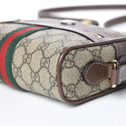 Gucci GG Supreme Monogram Web Mini Ophidia Shoulder Bag Brown 9 of 10