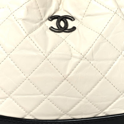 Chanel Aged Calfskin Quilted Small Gabrielle Backpack Black White 3 of 14