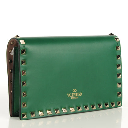 Valentino Garavani Nappa Rockstud Wristlet Clutch Emerald 3 of 6