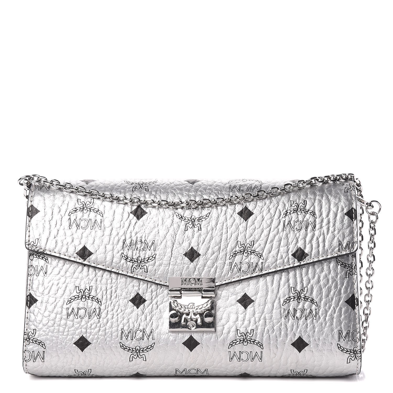 MCM Visetos Large Patricia Wallet On Chain Silver 1 of 9