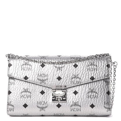 MCM Visetos Large Patricia Wallet On Chain Silver 1 of 9